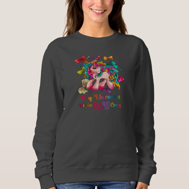 Mon Unicorne Est Kinda Bow Sweatshirt fou (Devant)