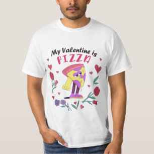 Mon Valentin est T-shirt Invitation Pizza