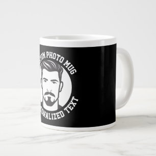 Mon visage sur un grand mug noir personnalisé