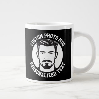 Mon visage sur un grand mug noir personnalisé