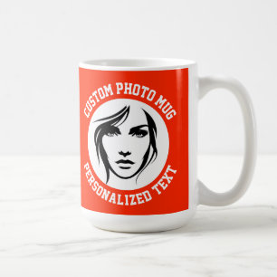 Mon visage sur un grand mug personnalisé ROUGE CLA