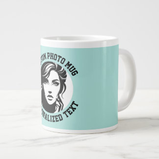 Mon Visage sur un Grand Mug Personnalisé TURQUOISE
