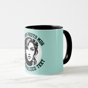 Mon visage sur un mug combo personnalisé TURQUOISE