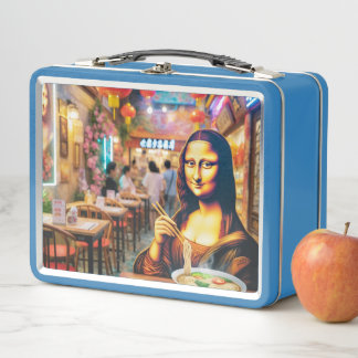 Mona eating China Noodles soup Metal Lunch Box