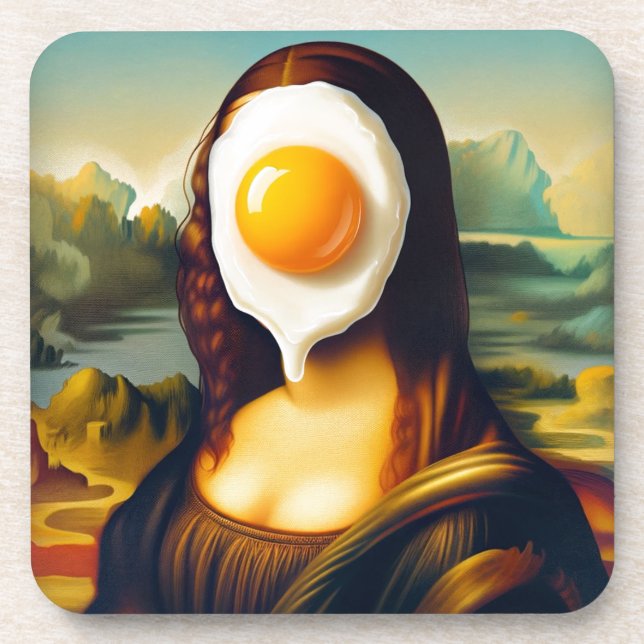 Mona Egg on Her Face Coaster (Front)