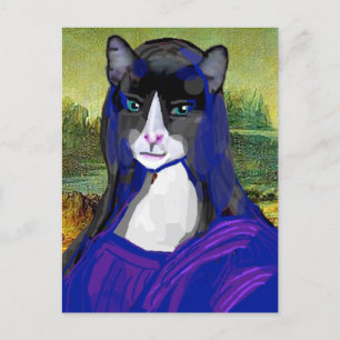 Mona Kitty, Cat Parody Fine Art Carte Postale
