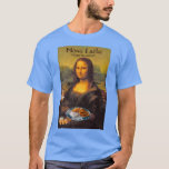 Mona Latke T-Shirt<br><div class="desc">In celebration of the Jewish holiday Hanukkah or the Festival of Lights, Mona is offering traditional latkes. She has lit her candles and is prepared to play the dreidel game with chocolate coins.</div>