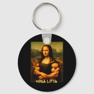 Mona Lifta Muscle Mona Lisa Bodybuilder Gym And Ar Keychain
