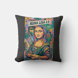 Mona Lisa 2.0 Modern Pop Art Influencer Poster - S Throw Pillow