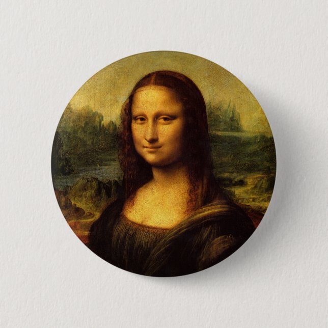 Mona Lisa 2 Inch Round Button (Front)