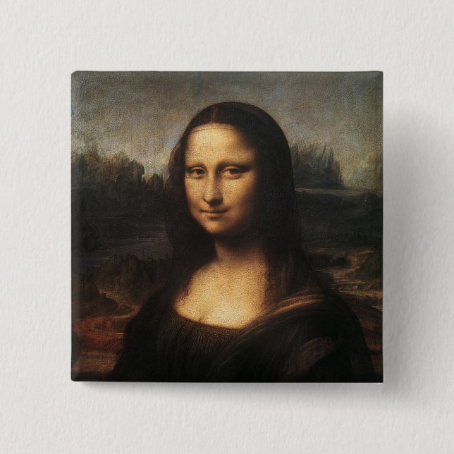 Mona Lisa 2 Inch Square Button (Front)