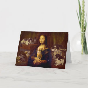 Mona Lisa and her cat                              Card