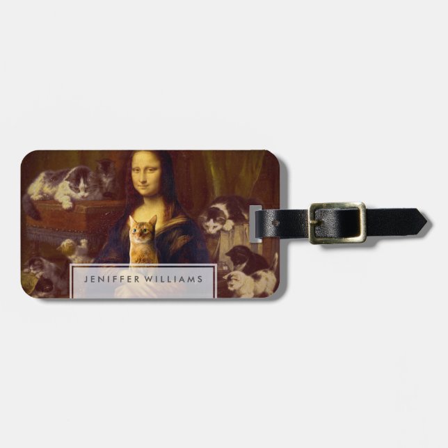 Mona Lisa and her cat                              Luggage Tag (Front Horizontal)