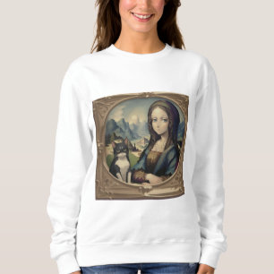 Mona Lisa and her cat  Sweatshirt
