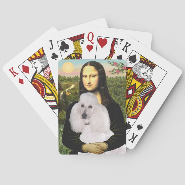 Mona Lisa and her Standard White Poodle Playing Cards (Back)