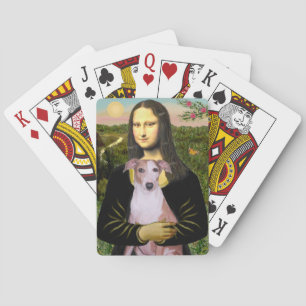 Mona Lisa and her Whippet Playing Cards