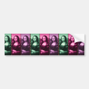 Mona Lisa Animal Print Green Pink Purple Bumper Sticker
