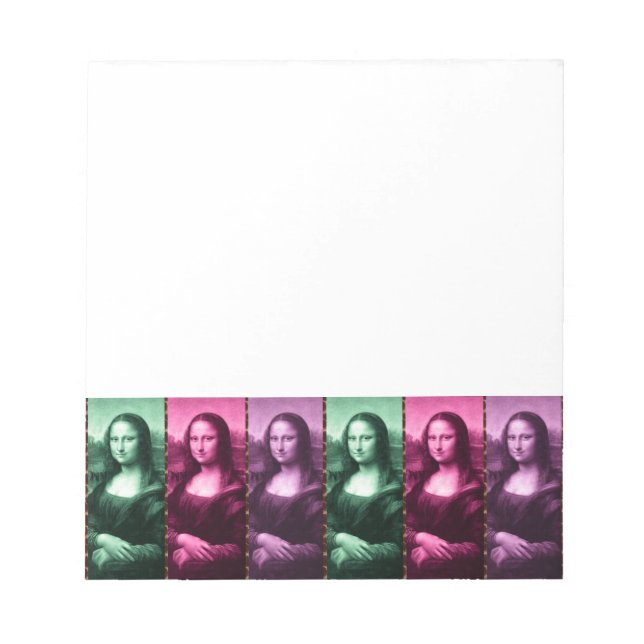 Mona Lisa Animal Print Green Pink Purple Notepad (Front)