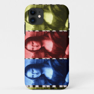 Mona Lisa Animal Print Primary Colours iPhone 11 Case