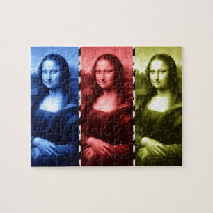 Mona Lisa Animal Print Primary Colours Jigsaw Puzzle