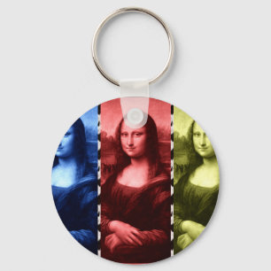 Mona Lisa Animal Print Primary Colours Keychain