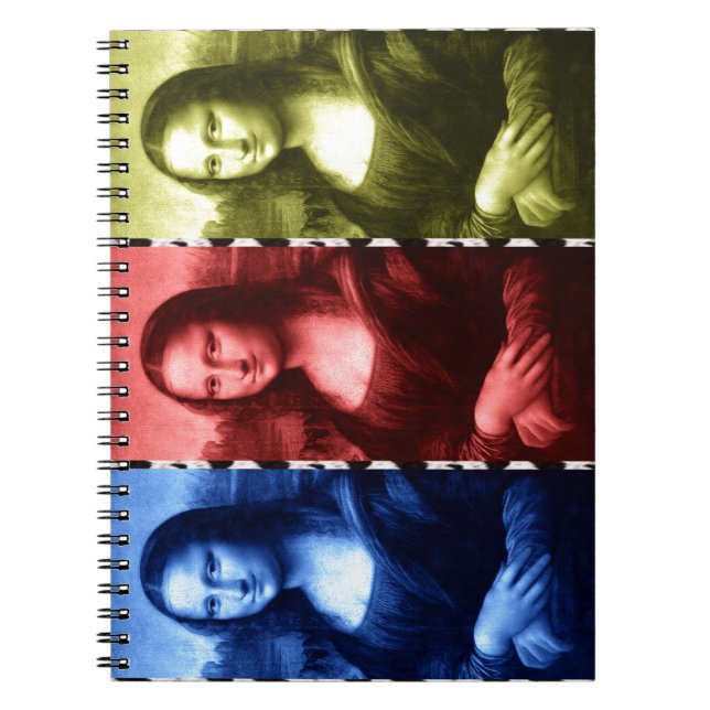 Mona Lisa Animal Print Primary Colours Notebook (Front)