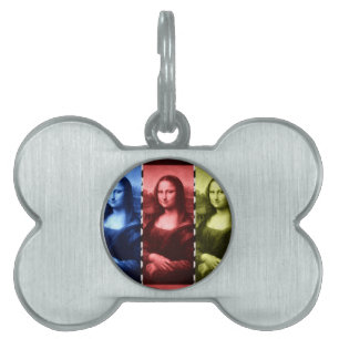 Mona Lisa Animal Print Primary Colours Pet Tag