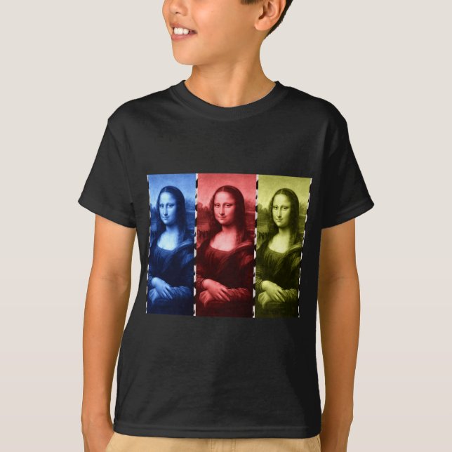Mona Lisa Animal Print Primary Colours T-Shirt (Front)