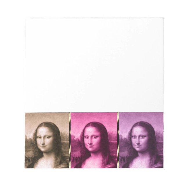 Mona Lisa Animal Print Purple Pink Chocolate Notepad (Front)