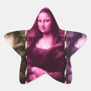 Mona Lisa Animal Print Purple Pink Chocolate Star Sticker