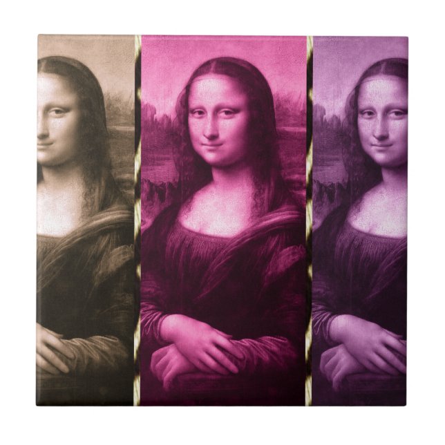 Mona Lisa Animal Print Purple Pink Chocolate Tile (Front)
