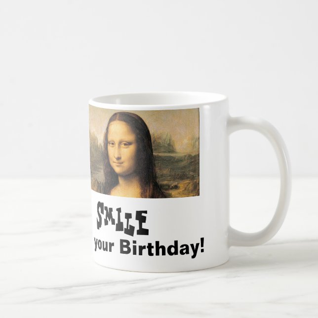 Mona Lisa Anniversaire Classique Mug Blanc (Droite)