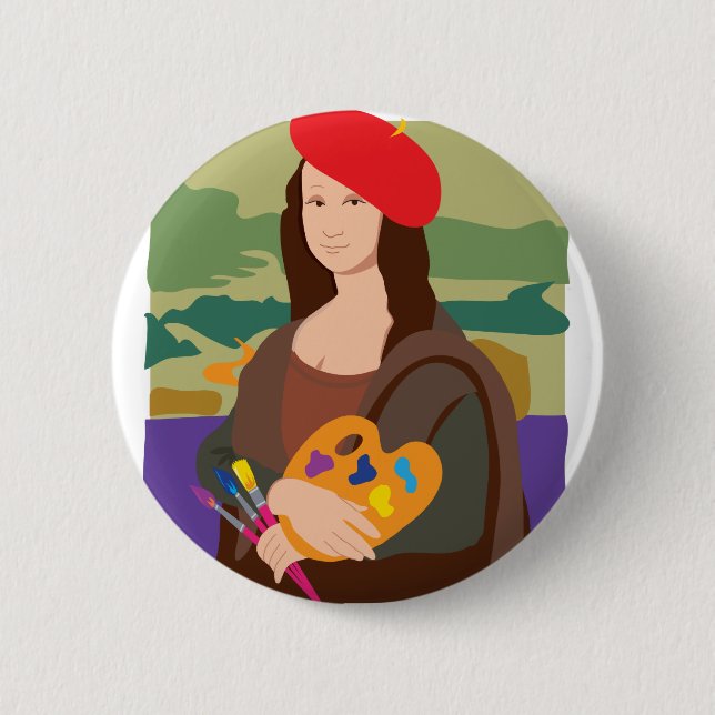 Mona Lisa Artist 2 Inch Round Button (Front)