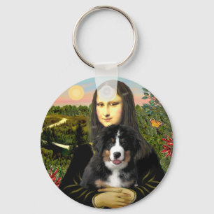 Mona Lisa - Bernese Mt Dog Puppy Keychain