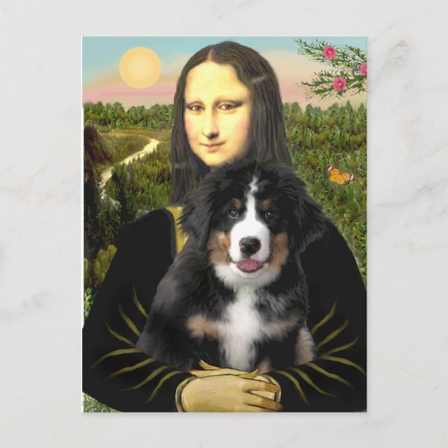 Mona Lisa - Bernese Mt Dog Puppy Postcard (Front)