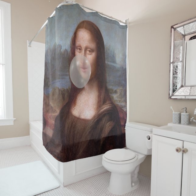Mona Lisa blowing gray bubble gum (In Situ)