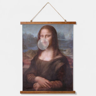Mona Lisa blowing large bubble gum  Hanging Tapestry