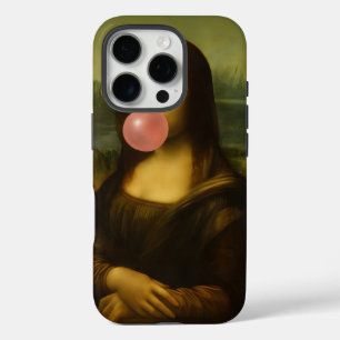 Mona Lisa Blowing Pink Bubble Gum iPhone 16 Pro Case