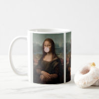 Mona Lisa Blowing Pink Bubble gum