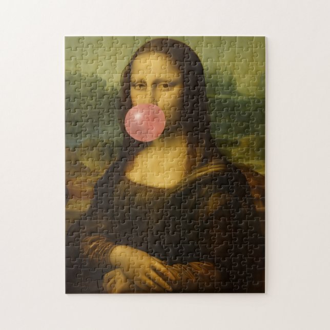 Mona Lisa Blowing Pink Bubble Gum Jigsaw Puzzle (Vertical)