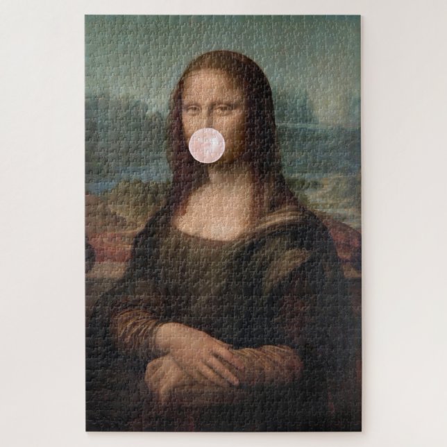 Mona Lisa Blowing Pink Bubble gum Jigsaw Puzzle (Vertical)