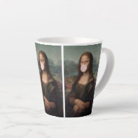 Mona Lisa Blowing Pink Bubble gum