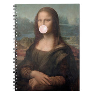 Mona Lisa Blowing Pink Bubble gum  Notebook