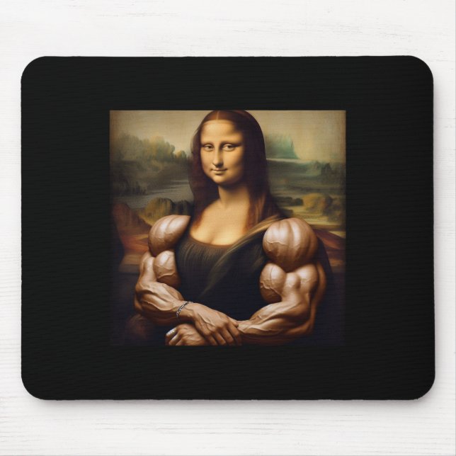 Mona Lisa Bodybuilding Funny Gift 1  Mouse Pad (Front)