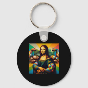 Mona Lisa Bodybuilding Funny Gift 2  Keychain