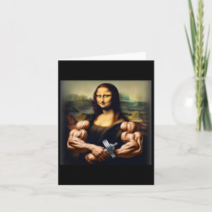 Mona Lisa Bodybuilding Funny Gift 6  Card