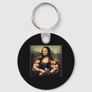 Mona Lisa Bodybuilding Funny Gift 6 Keychain