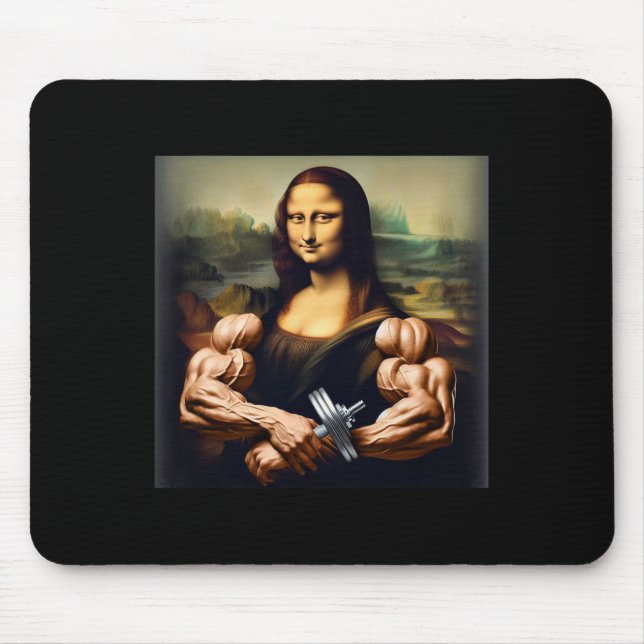 Mona Lisa Bodybuilding Funny Gift 6  Mouse Pad (Front)