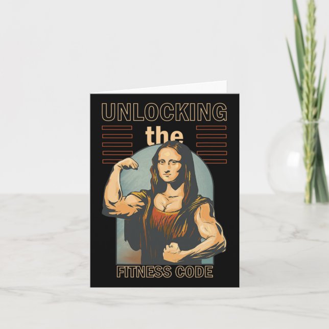 Mona Lisa Bodybuilding Muscle Gym Weightlifting Wo Card (Front)