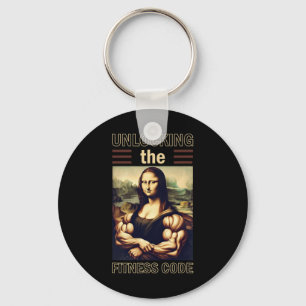 Mona Lisa Bodybuilding Muscle Gym Weightlifting Wo Keychain